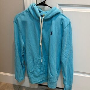 Polo by Ralph Lauren Men's Aqua Blue Hoodie with Navy Polo man